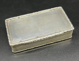 Victorian Birmingham silver snuff box. [1.7x7x4cm]