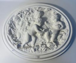 Large cherub scene wall plaque [48x58]