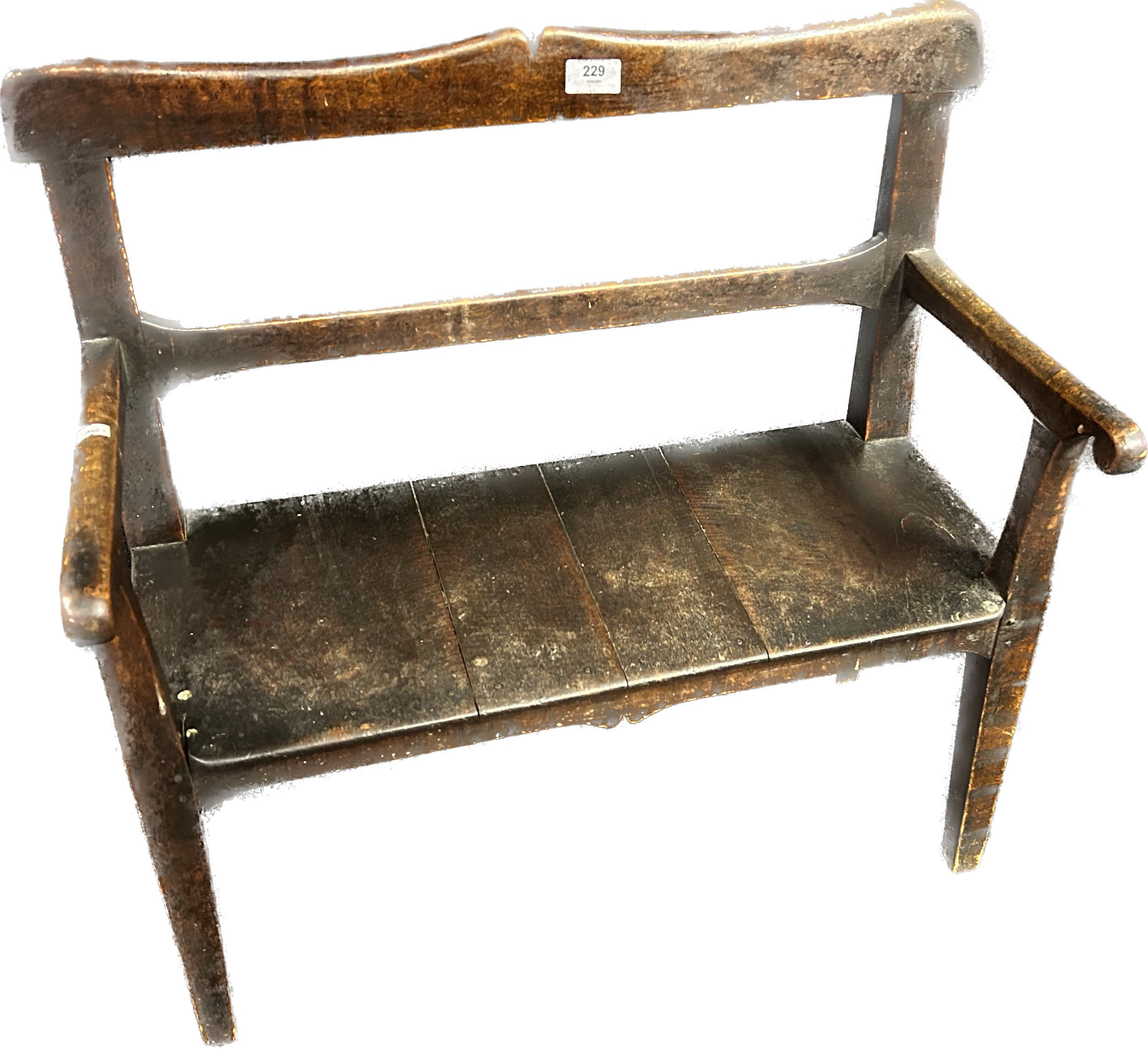 Arts and crafts childs bench, raised on square tapered legs. [63.5x64x33cm] - Image 2 of 3