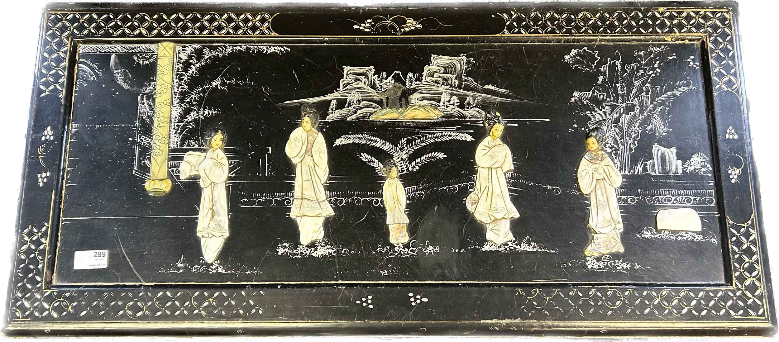 Oriental ebonised camphor coffer with mother of pearl inlay [52x90x43cm] - Bild 4 aus 6