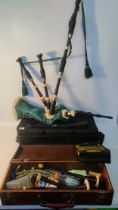 Peter Henderson Bagpipes: African blackwood ivory half mounts with choice of chanter with kilter