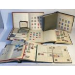 Collection of world stamp albums with stamps; united kingdom, Argentine & Jamaica stamps