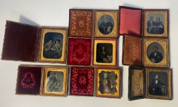 19th century ambrotype portraits in fitted frames