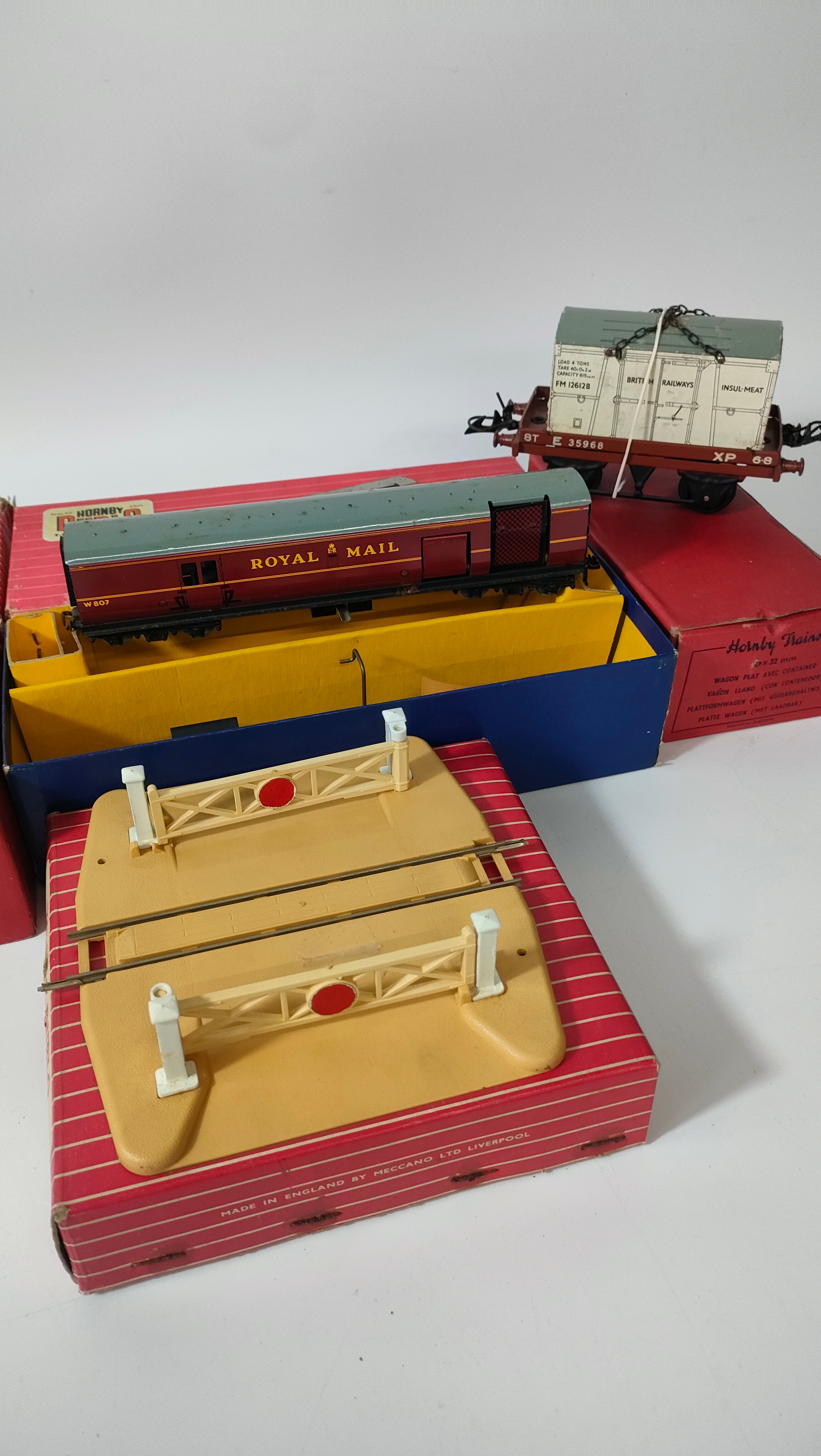 Hornby Dublo vehicles; tin plate Hornby wagons & crossing with boxes - Image 2 of 3