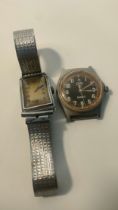 An CWC military marking watch along with 1900s gents wrist watch