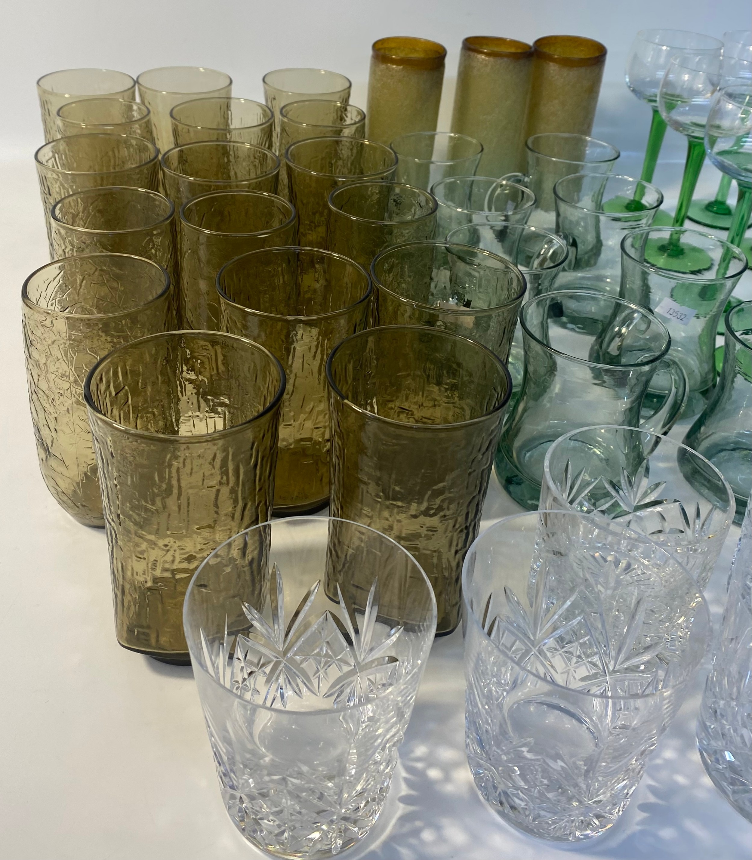 Mid century art glass drinking glasses & art glass glass wine glasses - Image 4 of 5