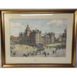 Limited edition 269/500 Herriot's school building by Porteous Wood; Set in a gilt frame [69x53cm]