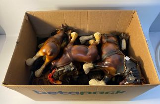 Box of shire horse figures