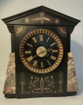 19th century Merrick Walsh & Phelps St Louis french mantle clock with Egyptian bird scene to front