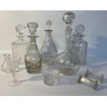 Georgian & Victorian decanters and two glasses