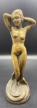 Art Deco bronze nude lady statue [27cm]
