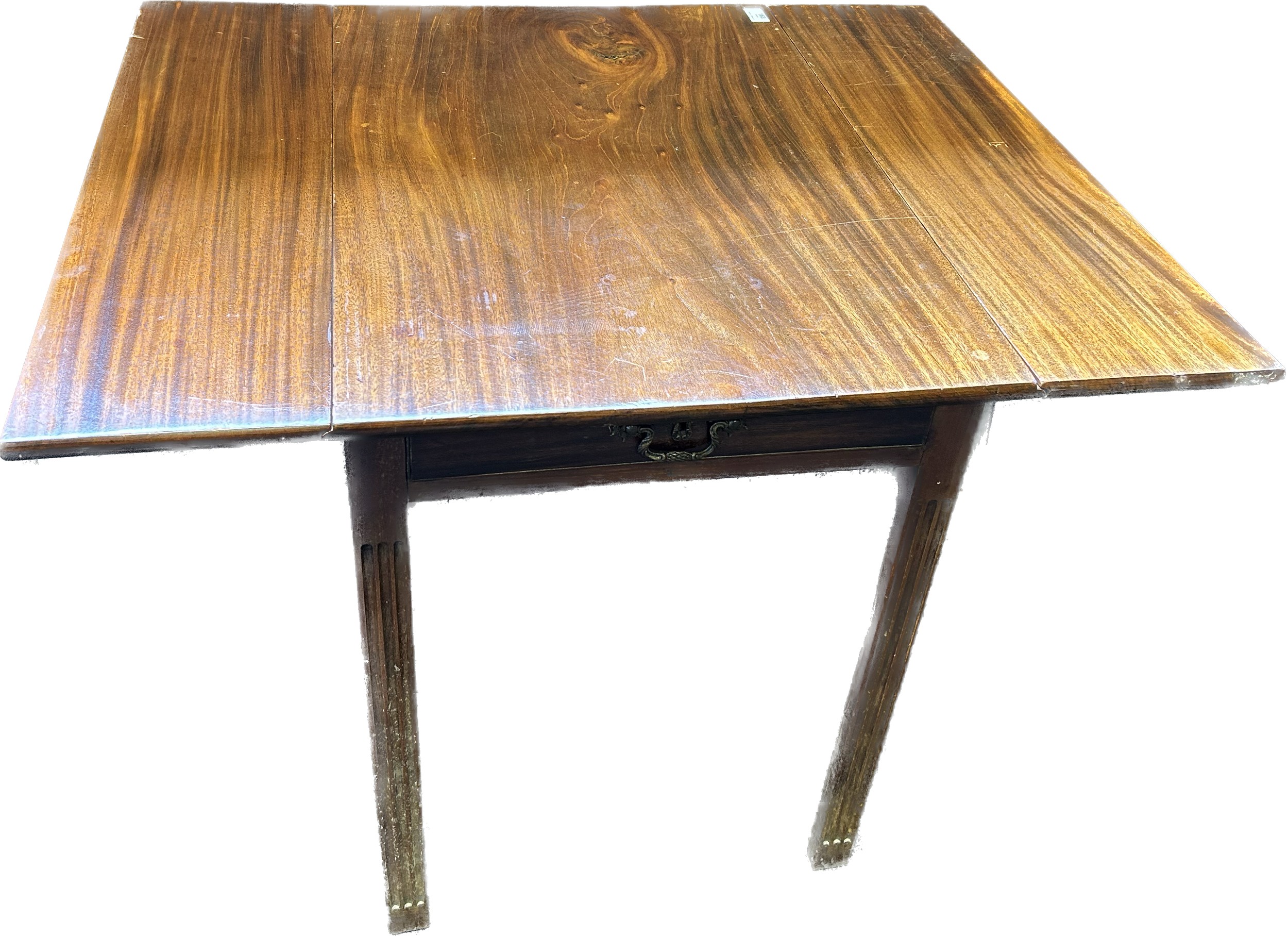 19th century mahogany Pembroke table, the rectangular top with twin drop leaf sides above a frieze - Image 2 of 4