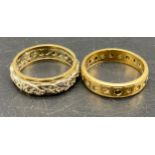 9ct gold 375 hallmarked ring set with clear stones [one stone missing] along with 9ct gold on