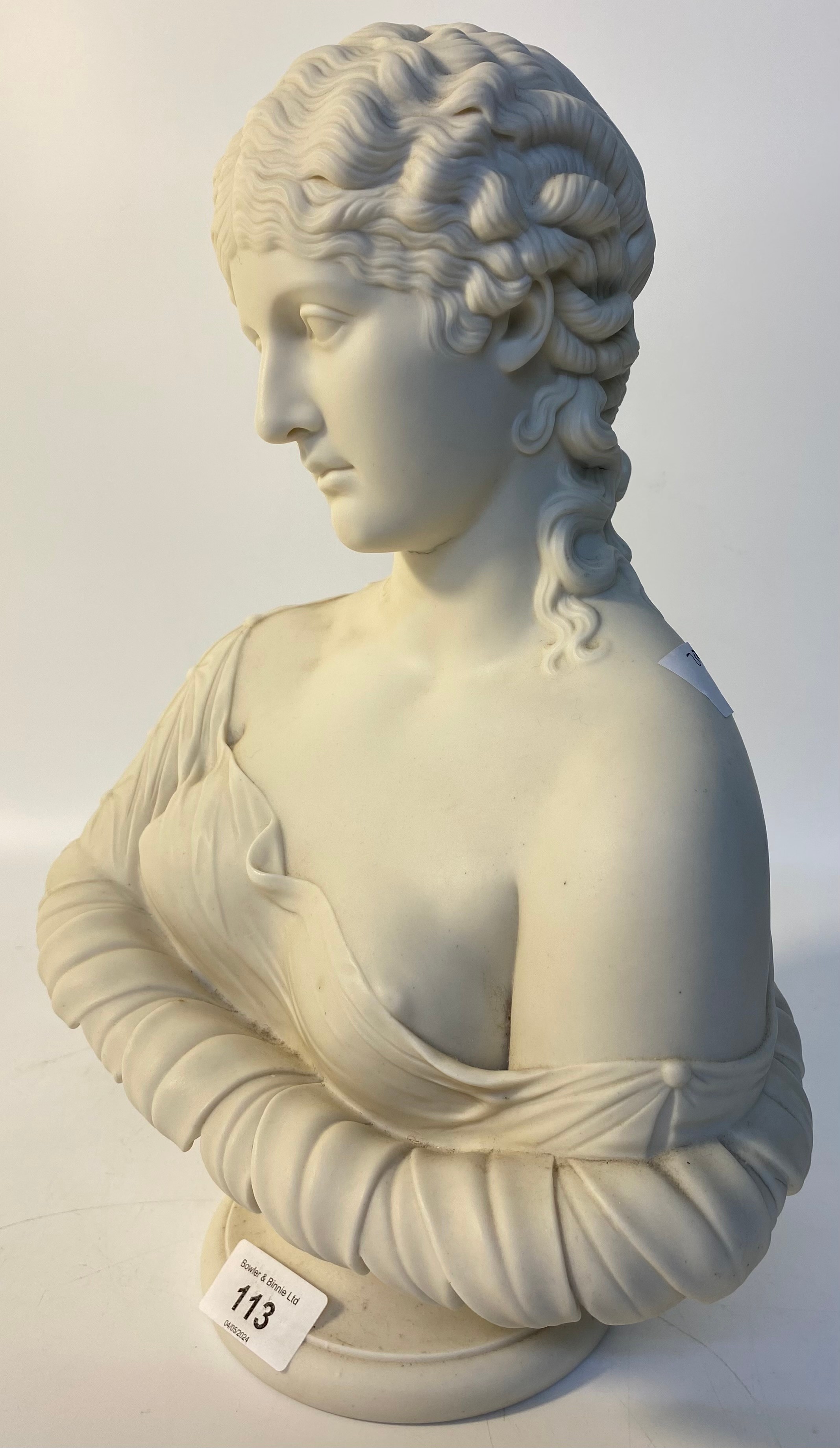 Parian Ware Bust Of Clytie Sculpted By C. Delpech [24x33cm] - Image 3 of 5