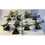 A Collection of atlas war planes models; Curtis kittyhawk, hawker tempest & Messerschmitt bf 110g