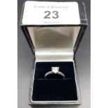 9ct white gold 375 hall marked cubic zirconia set ring size [L 1/2] [1.82] grams