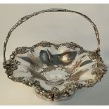 Georgian Silver plated Sheffield swing handled fruit basket [31x26cm]