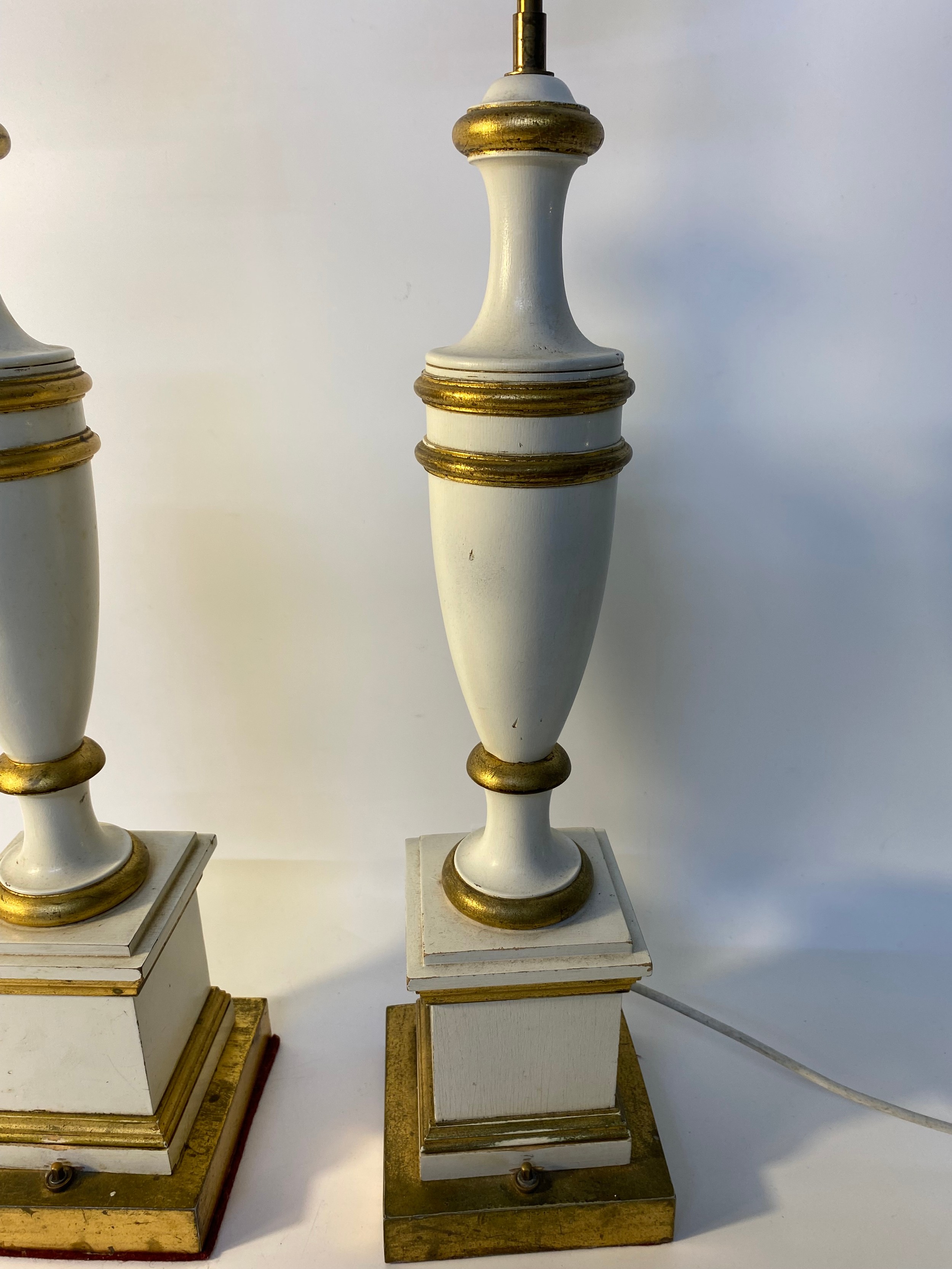 Pair of 20th century double section columned table lamps [85.5cm] - Image 2 of 3
