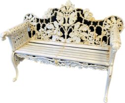 Antique cast iron bench, in the manner of Coalbrookdale