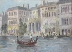 Signature faded Oil on canvas ''Venetian Scene''. Frame 40x48cm]