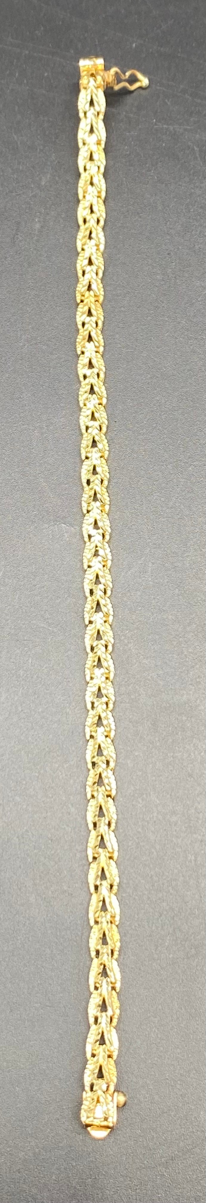 14kt US hallmarked fancy linked bracelet [9.57] grams - Image 2 of 4