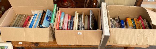 Three boxes of antique reference books; miller antique guides & others