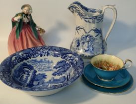 Selection of collectables; Royal doulton figure Lady chapman hn1949, aynsley fruit pattern trio,