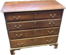 19th Century chest of drawers raised on bracket feet [85x99x51cm]