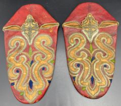A pair of 19th century Turkish or Ottoman embroidered slippers