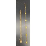 Two 9ct scrap gold gate bracelets [7.29] grams