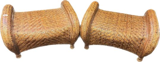 A Pair of Malabar Footstool [43x71x62cm]