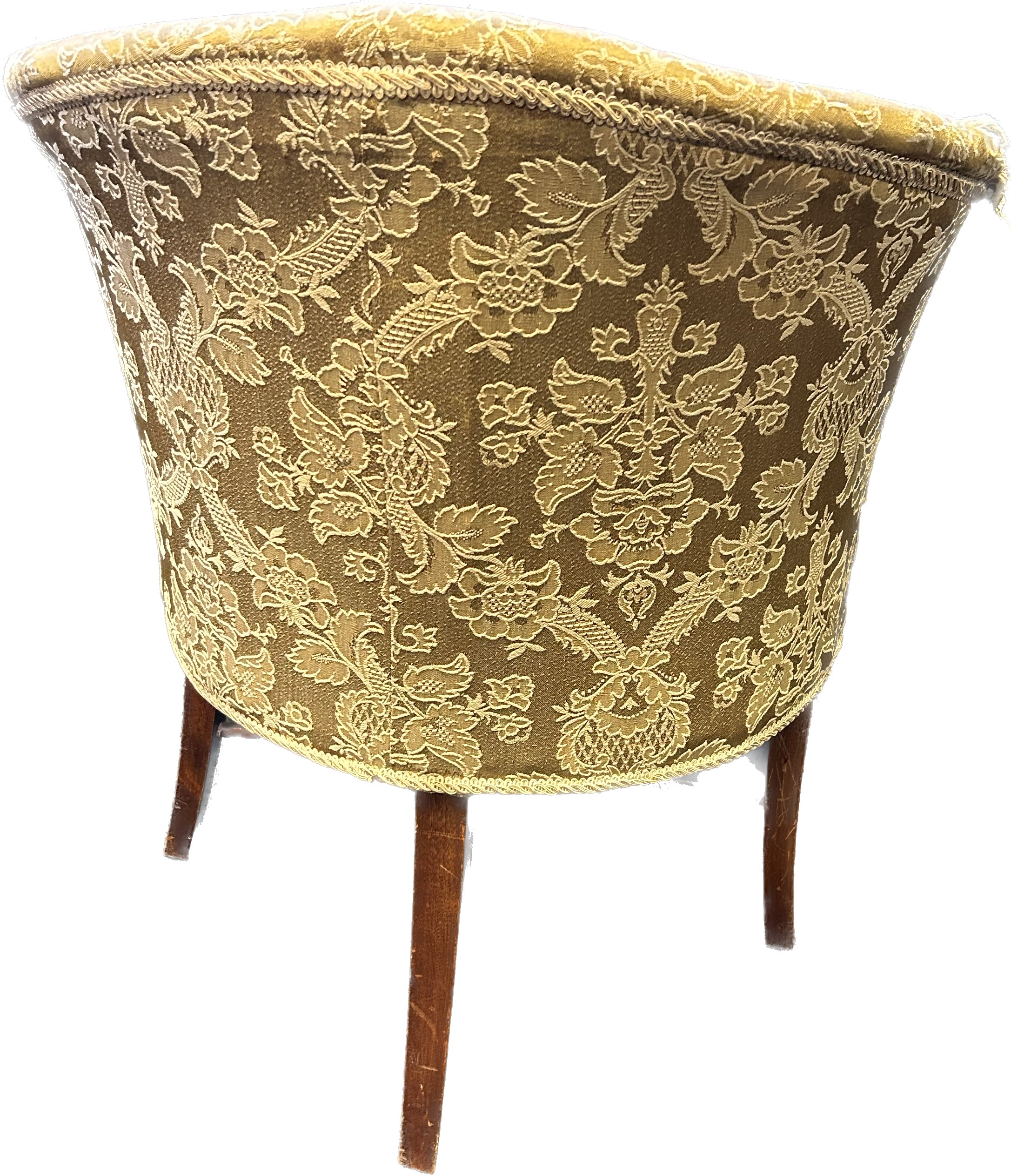 19th Century inlaid parlour chair, covered in a gold upholstery - Image 3 of 3