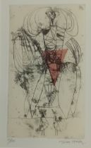Douglas Portway (1922-1993) Abstract drawing/print, signed, mounted and framed. [Frame 38x29cm]