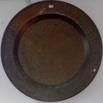 Antique large Copper hammered tray [91x91cm]