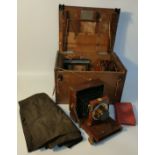 Thornton Pickard antique camera with fitted antique box & accessories