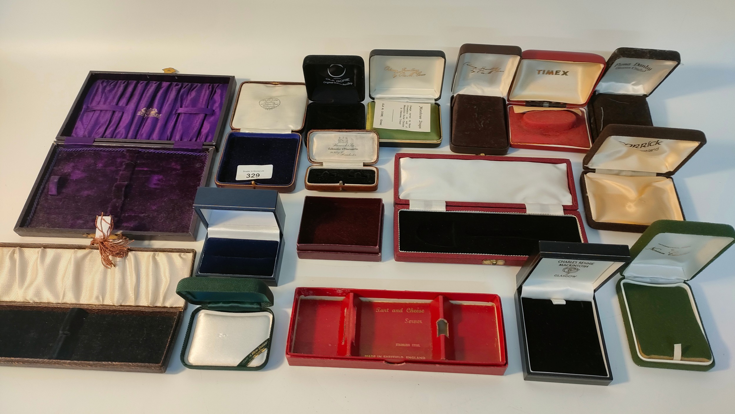 A Collection of vintage jewellery boxes; two antique jewellery boxes Hancock & son & A&N.C..