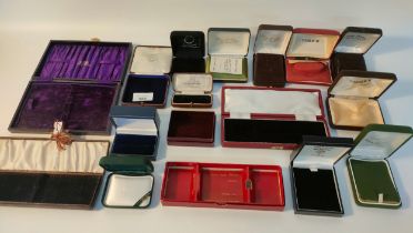 A Collection of vintage jewellery boxes; two antique jewellery boxes Hancock & son & A&N.C..