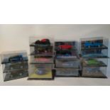 A collection of fifteen collectable batman vehicles models