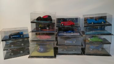 A collection of fifteen collectable batman vehicles models