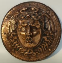 Medusa Greek Mythology raised face Copper Wall plaque [25cm]