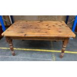 Antique farm house pine kitchen table [157x93x79cm]