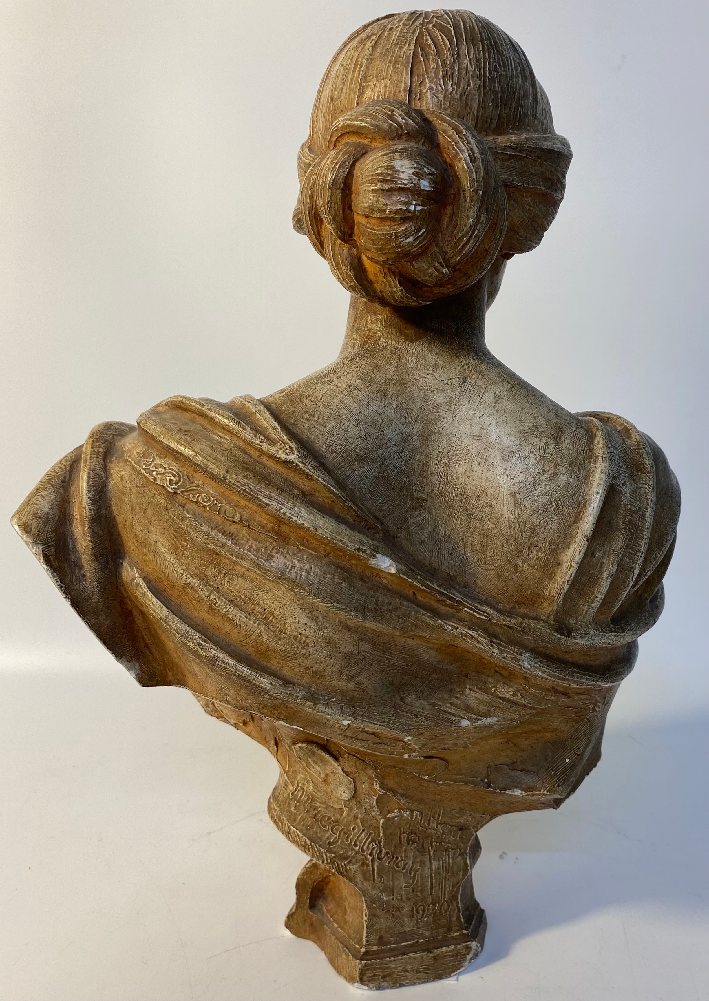 1900s lady bust by Macgillivray dated 1920 [29x40cm] - Image 4 of 6