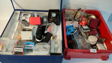 Large collection of boxed watches along with a costume new jewellery