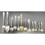 Silver hallmarked flat wares; spoons & fork [144.51] grams