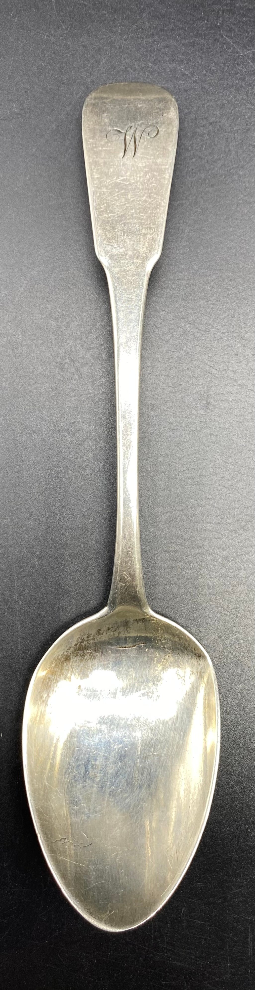Provincial Scottish Georgian silver desert spoon dated 1820, maker initial AH [28.46] grams Georgian - Image 2 of 6