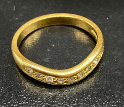 18ct yellow gold 9 stone diamond ring [sizeK1/2] [2.82grams]