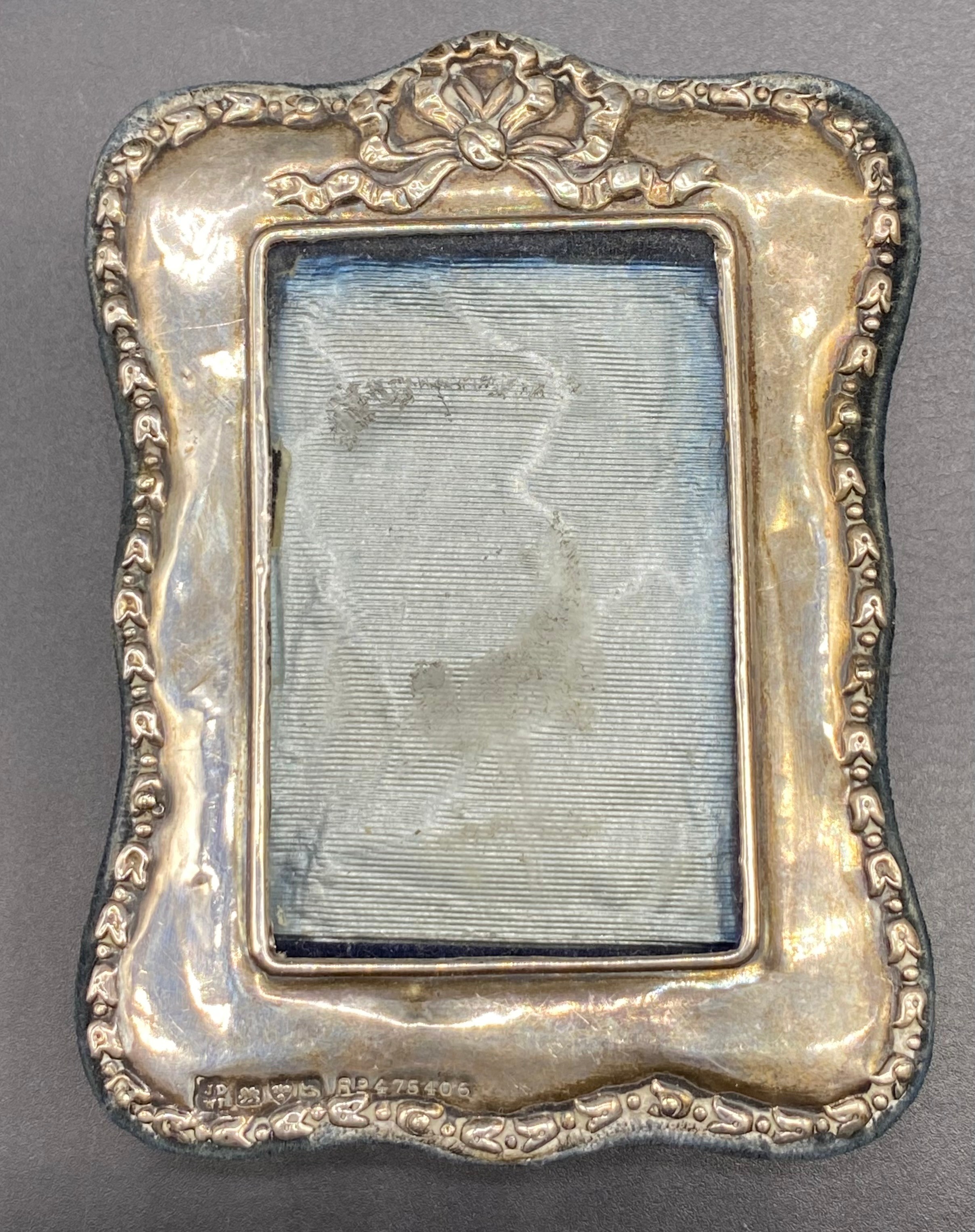 Silver hall marked Birmingham late photo frame [makers Mark rubbed] together with chest silver - Image 3 of 4