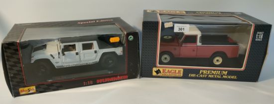 Eagles collectibles die cast farm jeep along with Hummer 1:18 scale model