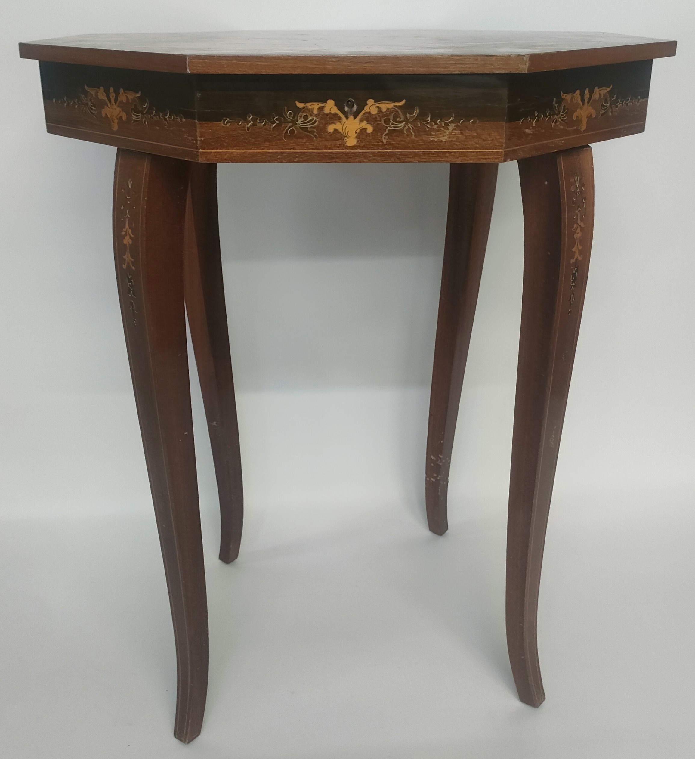 A vintage Italian inlaid music table [55x35x35cm] - Image 3 of 3