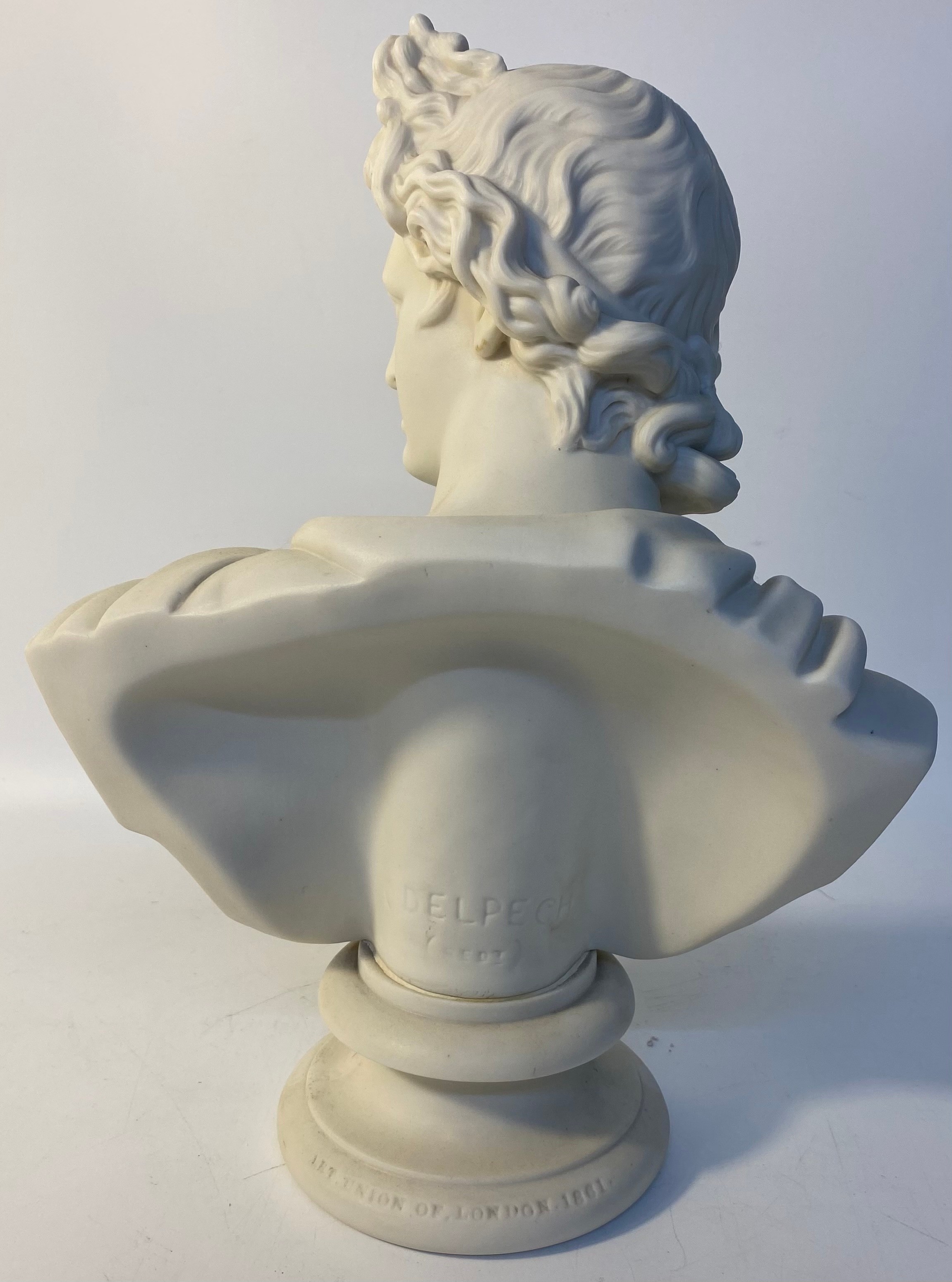 Parian Ware Bust Of Apollo by Delpech [23x35cm] - Image 3 of 5